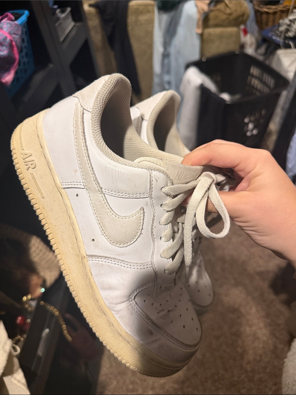 Nike White and Off-White Low-Top Sneakers